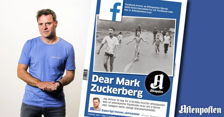 Noorse krant kritisch op weghalen iconische foto door Facebook
