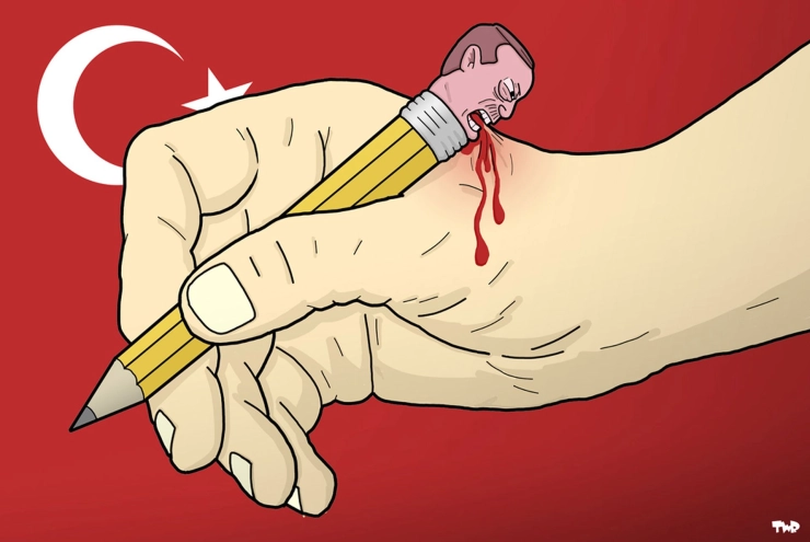 Turkse journalistenbond roept cartoonisten op om cartoon te tekenen