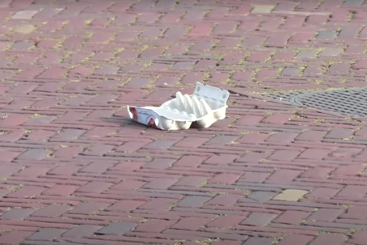 Verslaggevers PowNed en De Telegraaf op Urk met eieren bekogeld