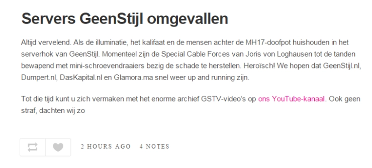 Flinke storing Geenstijl c.s.