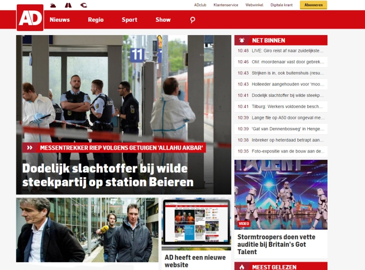 Nieuwe site voor AD