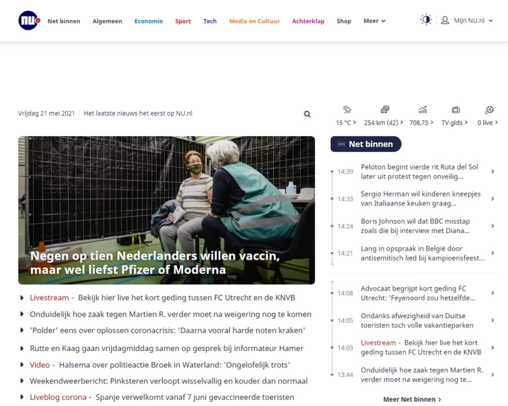 Onrust bij redactieraden Trouw en de Volkskrant over experiment waarbij krantenartikelen op NU.nl staan